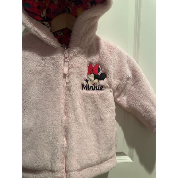 Disney Minnie Mouse Riversable Light & Hot Pink Puffer Jacket Size 5 - Picture 9 of 10